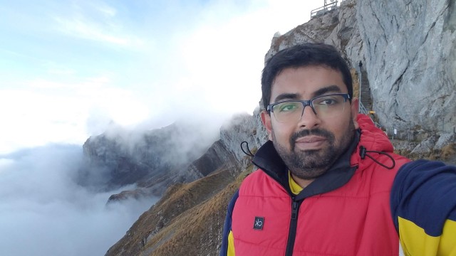 Karia climbing a mountain