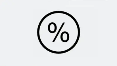 Line icon of a percentage symbol inside a circle