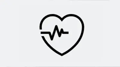Line icon of a heart with a heartbeat line inside