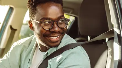 Man in a car