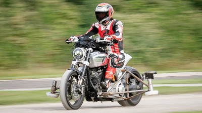 ARCH Motorcycle with ABS riding on a street