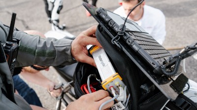 ARCH mototrcycle equipped with ABS getting checked