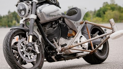 parked KRGT-1 motorcycle