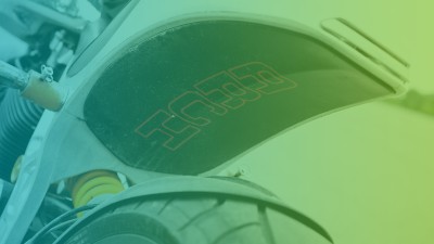 ARCH lettering on motorcycle