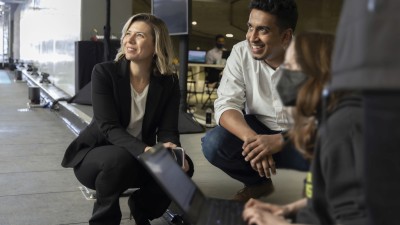 Mariana Eichel with two coworkers