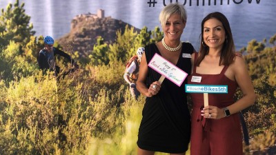 Claudia and Viviana pose at the 5th year celebration of Bosch eBike Systems in North America