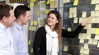 Stock photo of a group at a planning meeting.
