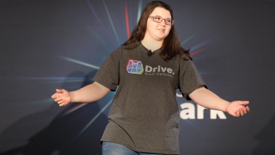 Stephanie Walters is holding a speech.