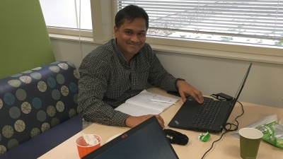 Tushar Parulekar hard at work. 